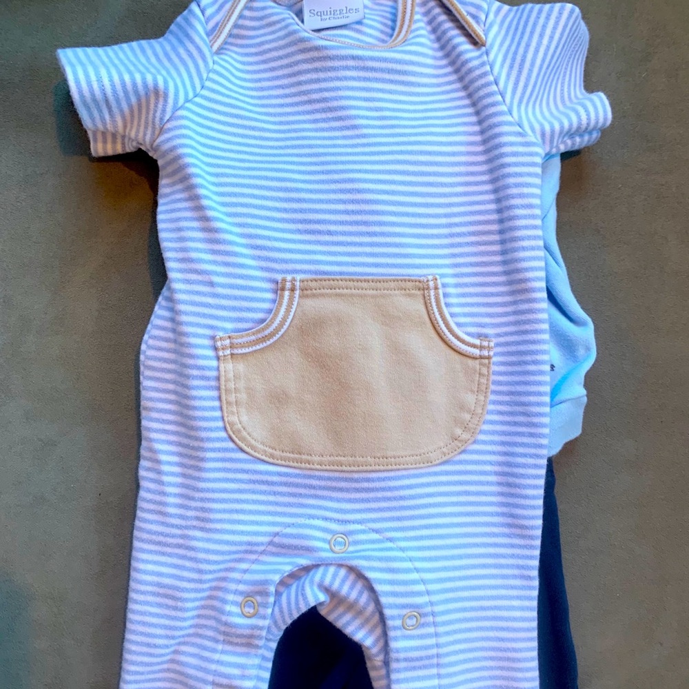 Boutique button romper short slv with pants SOFT!